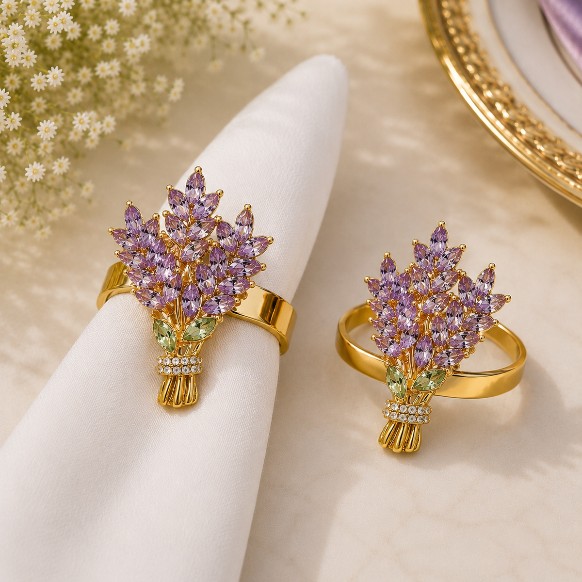 Lavender Bloom Napkin Ring
