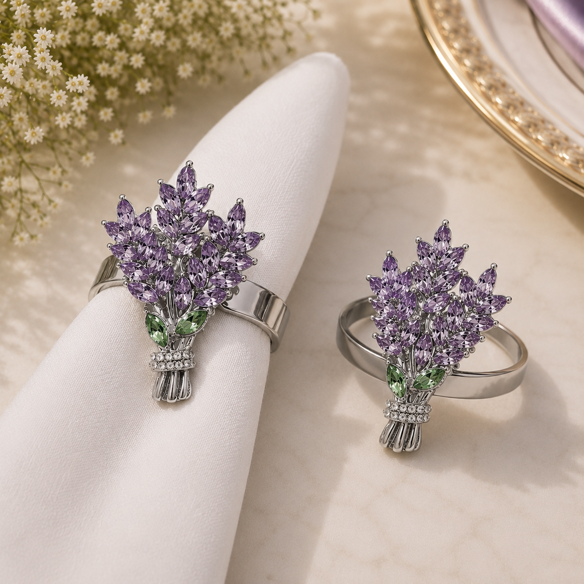 Lavender Bloom Napkin Ring