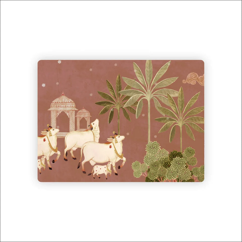 Bovine Bliss Wooden Dining Table Mat