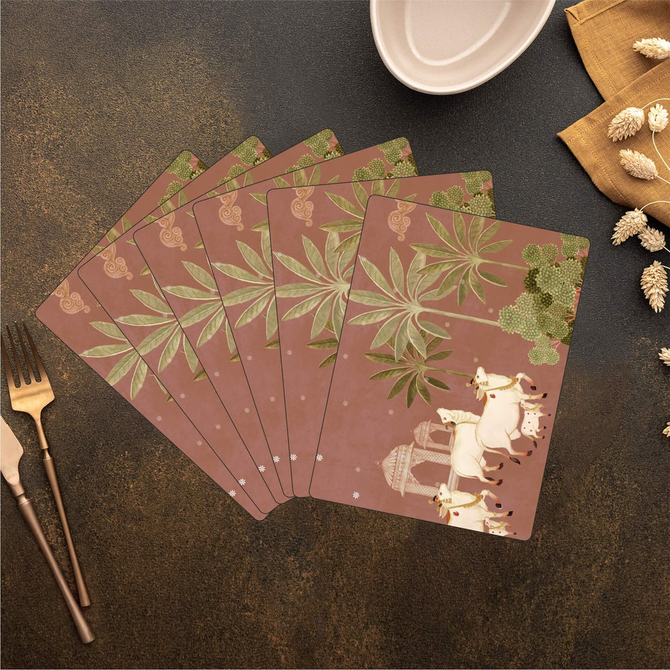 Bovine Bliss Wooden Dining Table Mat