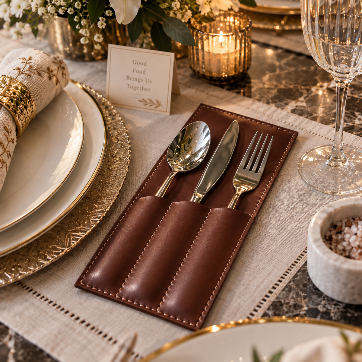 Leather Cutlery Holder