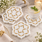 Taj Mahal White Marble Coasters