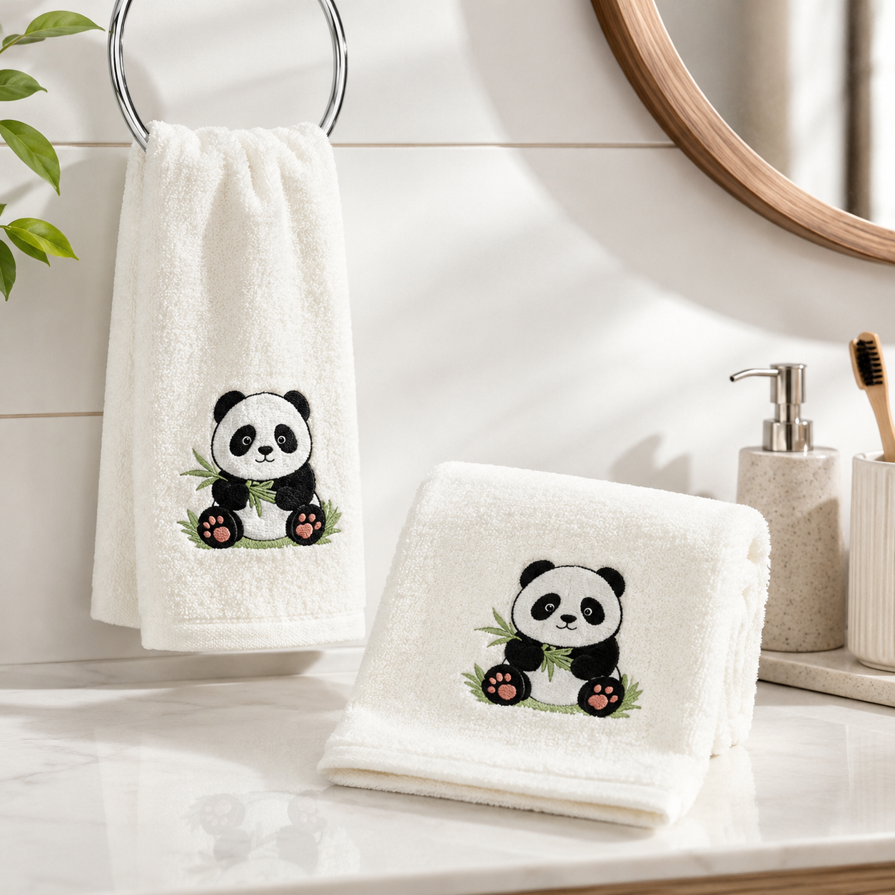 Panda Cuddle Hand Towel