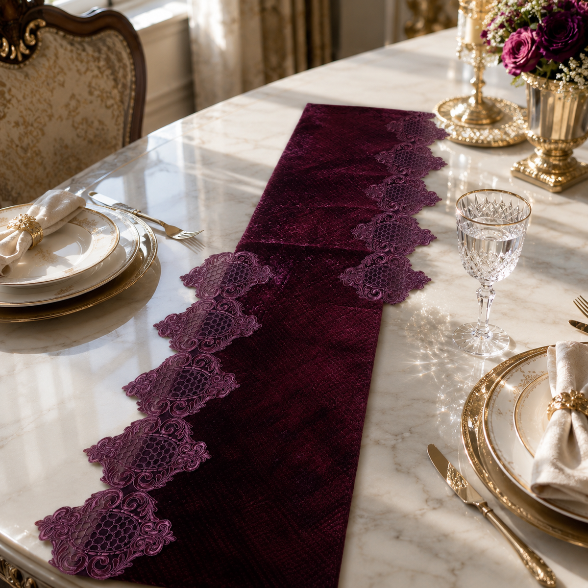 Velvet Royale Lace Table Runner