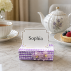 Lilac Rosette Name Card Holder