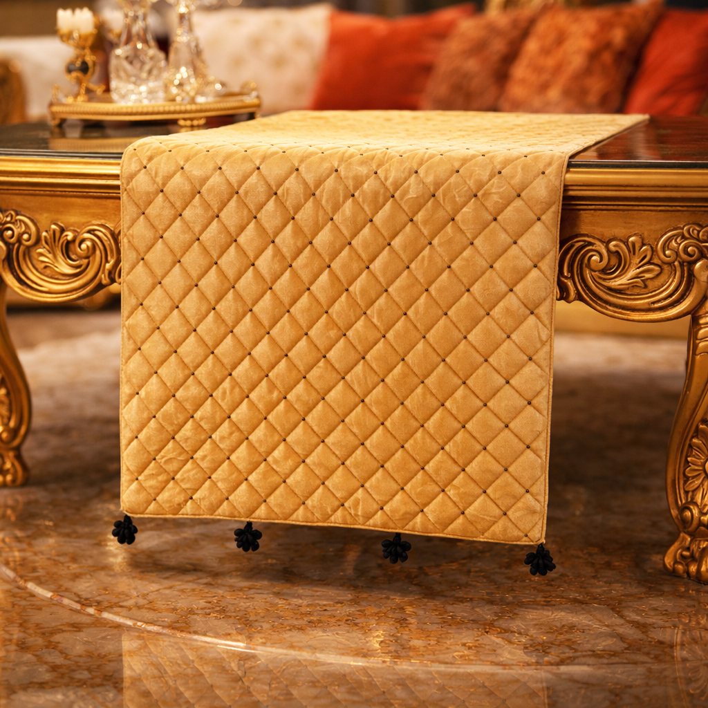 Regal Tassel Quilted Table Runner
