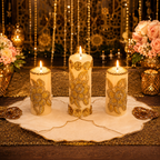 Imperial Bloom Embroidered Candle Set