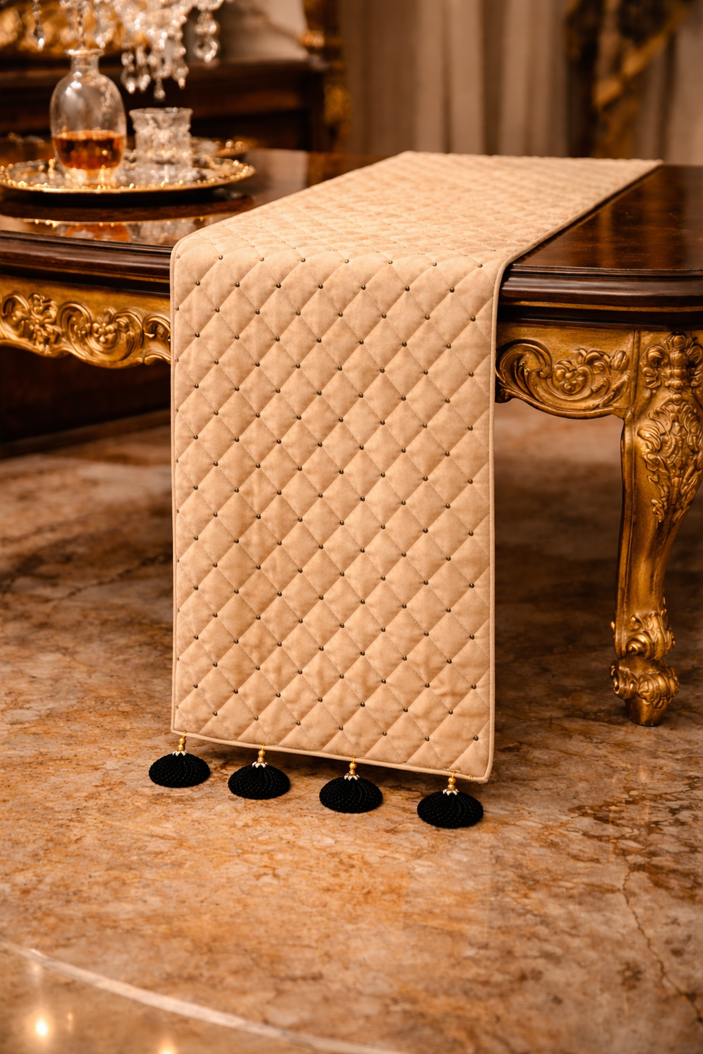 Regal Tassel Quilted Table Runner