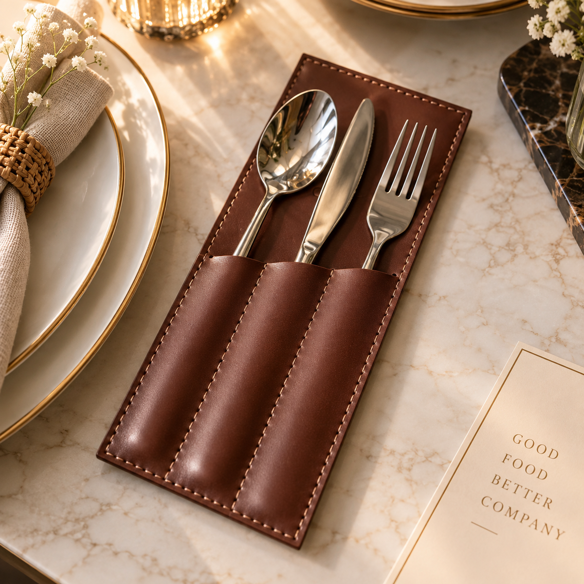 Leather Cutlery Holder