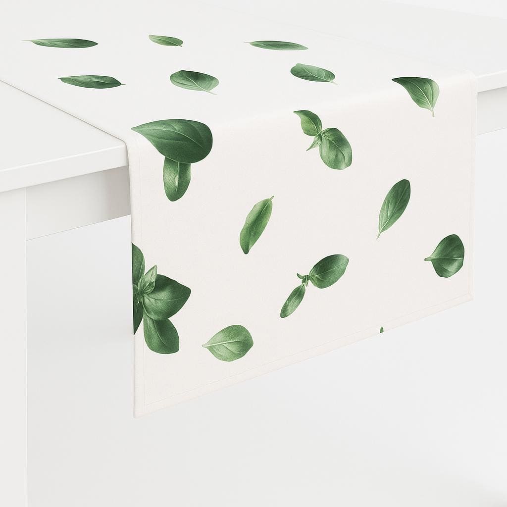 Basil Leaf Cotton Table Runner