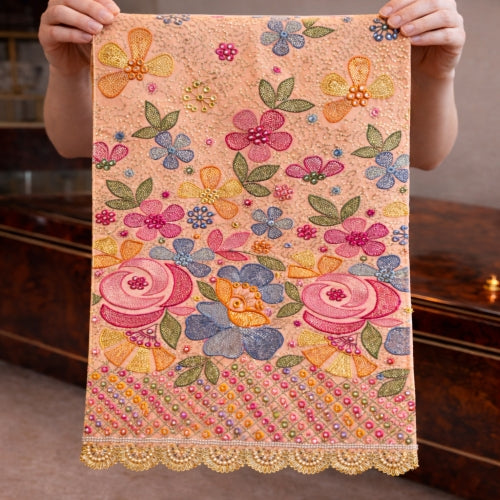 Bloom Carnival Hand-Embellished Table Runner