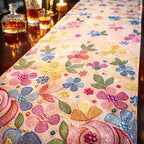 Bloom Carnival Hand-Embellished Table Runner