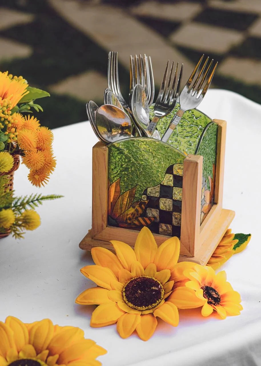 Blooming Sunflower Cutlery Holder