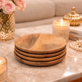 Terra Round Wooden Plates – Set of 4
