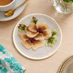 Golden Bloom Embroidered Coaster