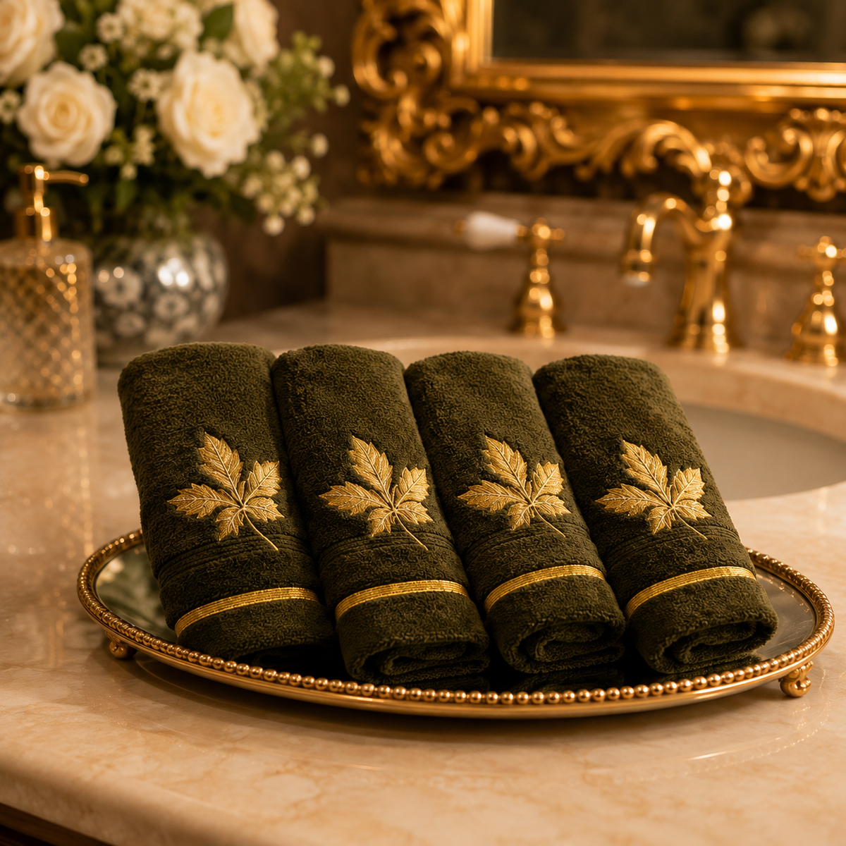 Emerald Leaf Luxe Towel Set
