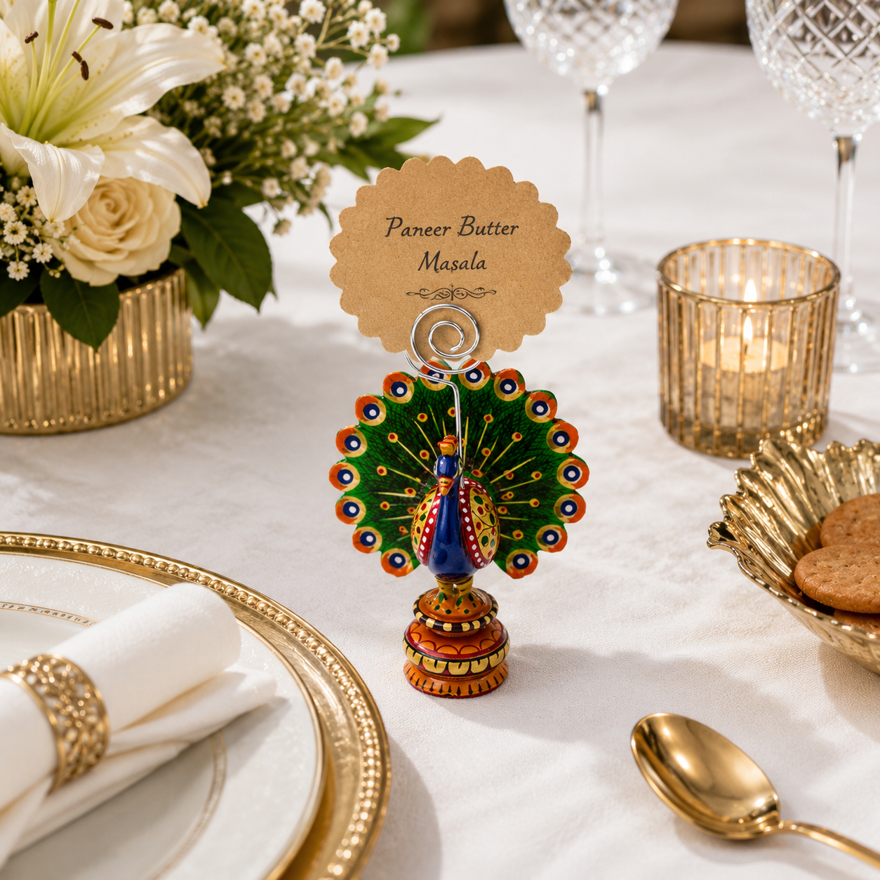 Peacock Menu Card Holder