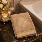Aurelia Gold Embroidered Face Towels