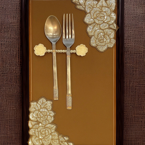 Decorative Pearl & Floral Cutlery Rest