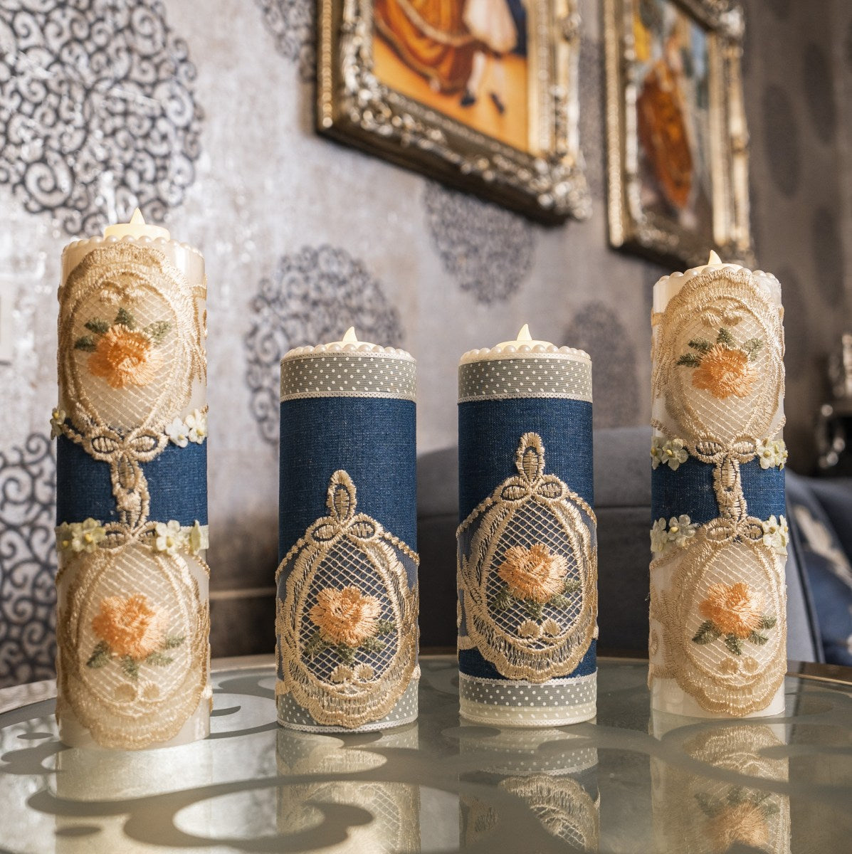 Denim Theme Candles