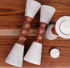 Elegant Marble & Wood Candle Holder