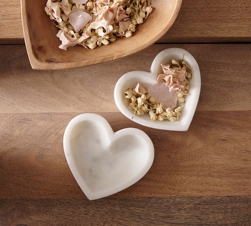 Eternal Heart White Marble Trinket Dish