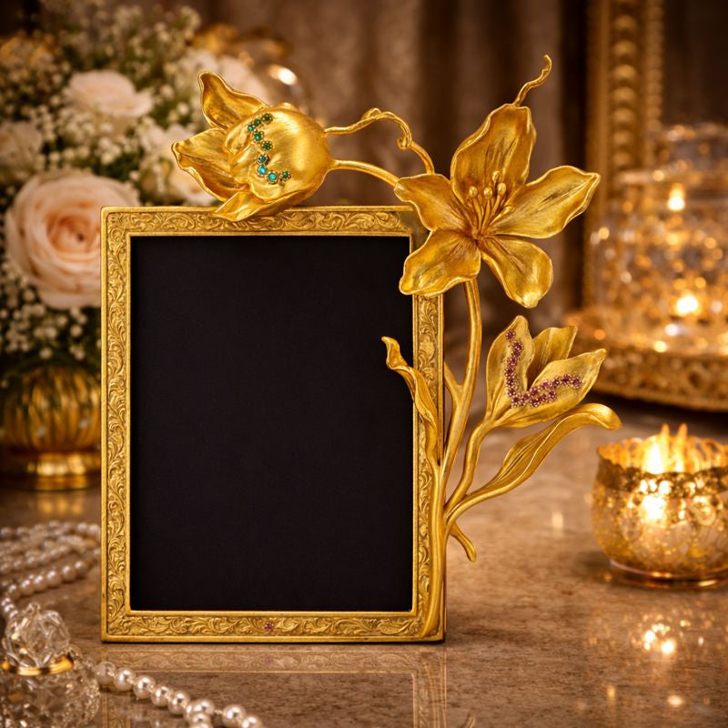 Gold lilly photoframe