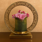 Golden Bloom Filigree Vase