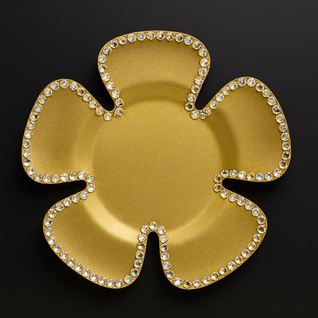 Golden Bloom Glass Coaster Set