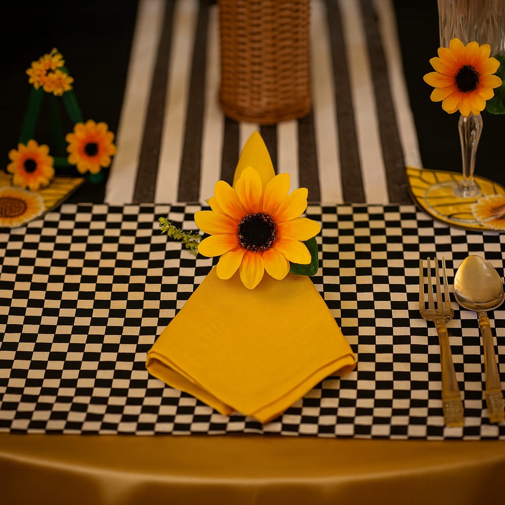 Golden Bloom Sunflower Napkin Rings