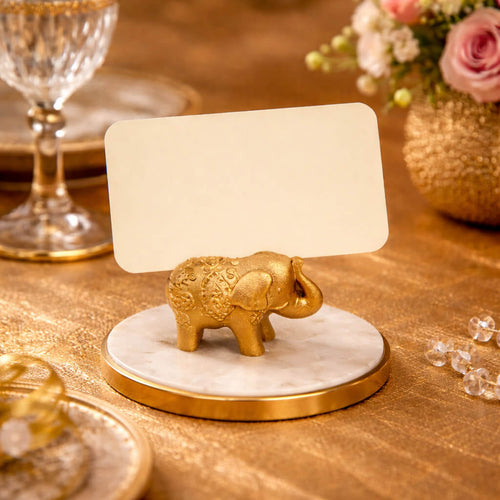 Golden Elephant Name Card Holder