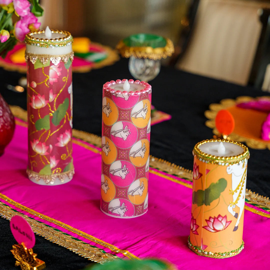 Hand-painted Pichwai Candles