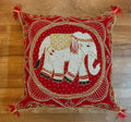 Embroidered Elephant Cushion