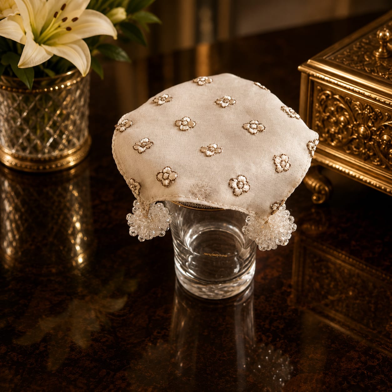 Paisley Glass Lid