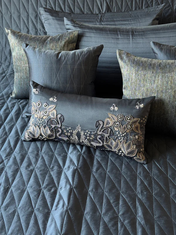 The Deep Blue Flamingo Bedding Set