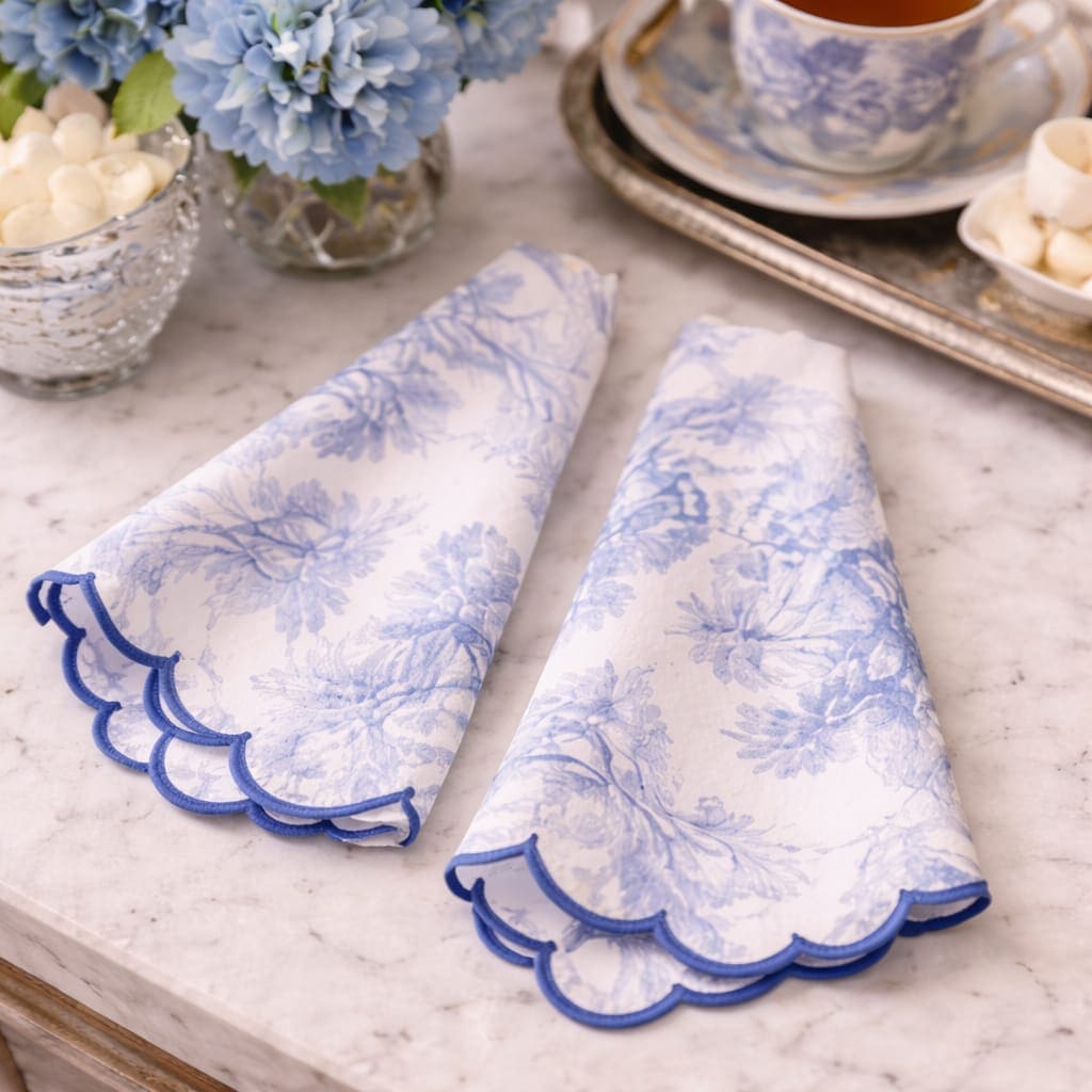 Indigo Safari Toile Linen Napkins