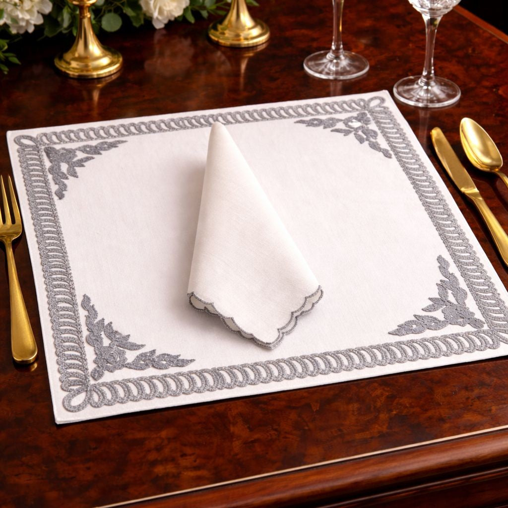 Ivory Dynasty Table Mat and Napkin Set