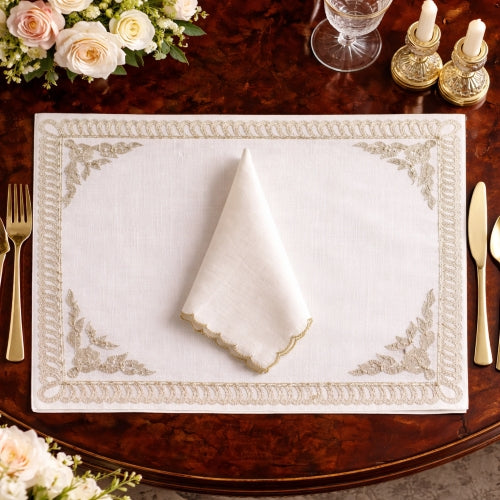 Ivory Dynasty Table Mat and Napkin Set