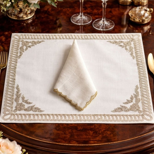 Ivory Dynasty Table Mat and Napkin Set