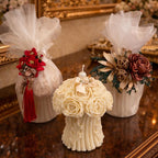Ivory Rosette Bloom Candle