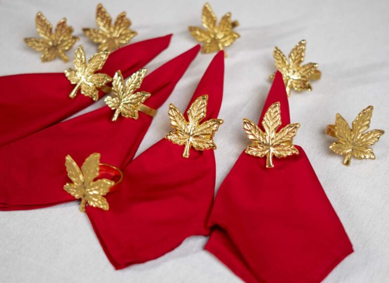 Golden Leaf Napkin Rings