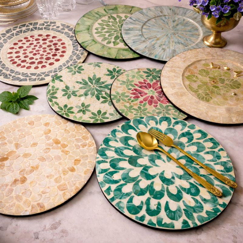 Jade Mosaic Handcrafted Table Mats
