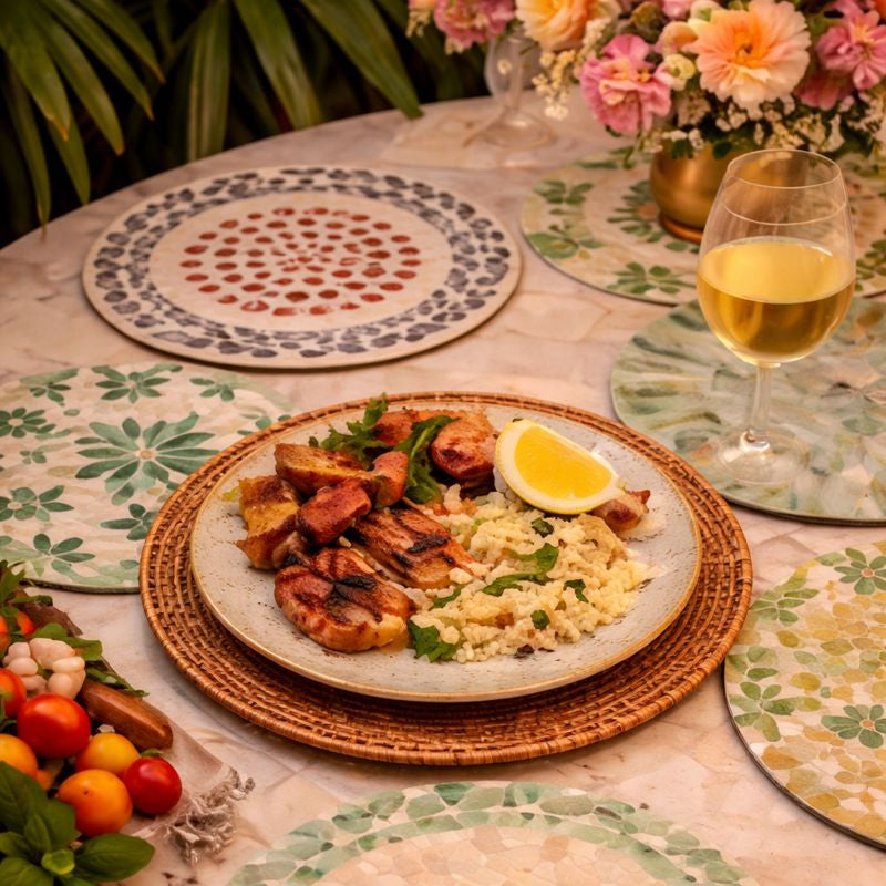 Jade Mosaic Handcrafted Table Mats