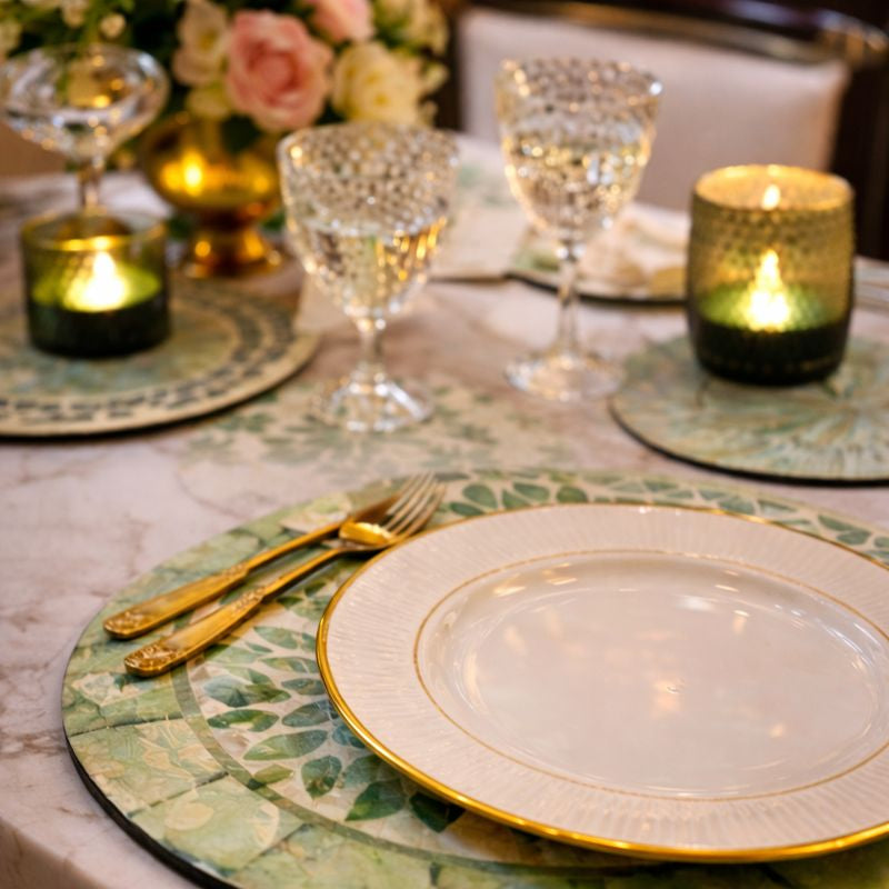 Jade Mosaic Handcrafted Table Mats