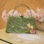 Leafy Bag Shaped Green Vase