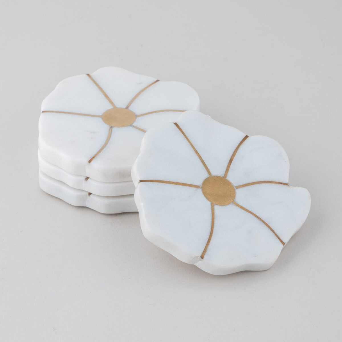 Marble Blossom Coaster Set
