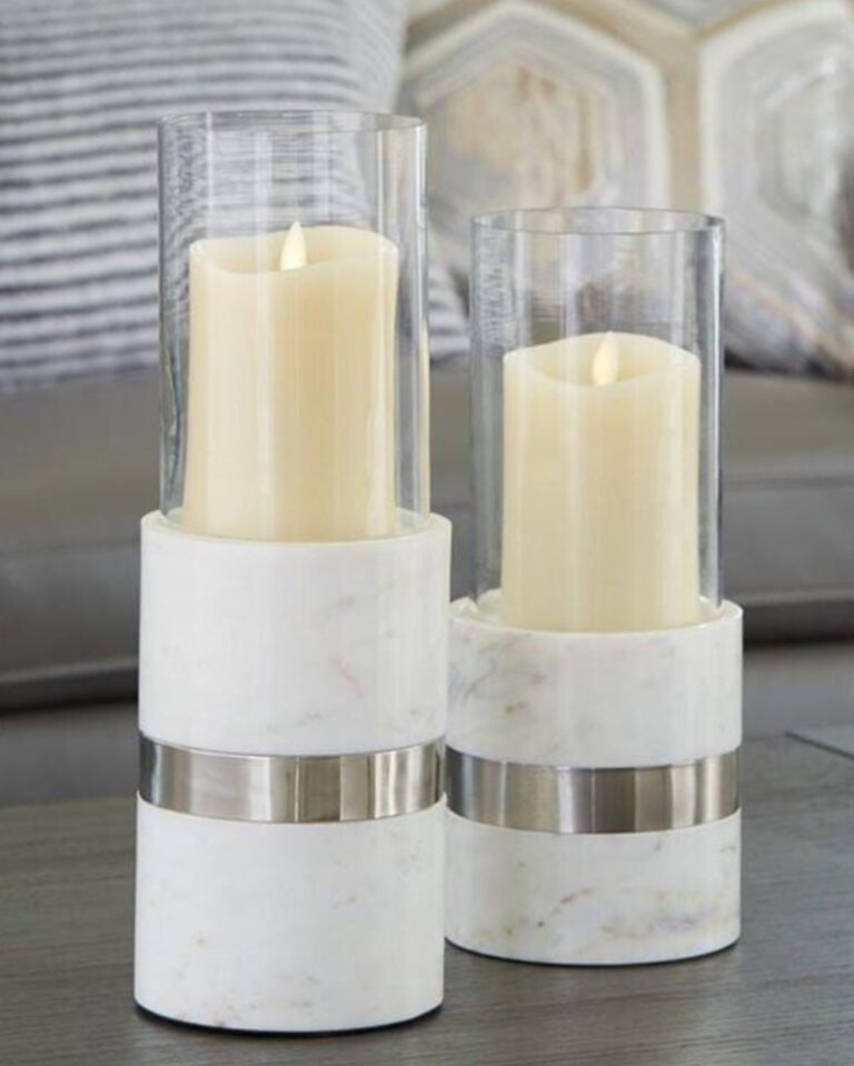 Marble Hurricane Candle Holders