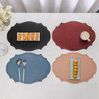 Modern Oval Faux Leather Mat