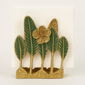 Moss Green & Gold Leaf Tissue Holder