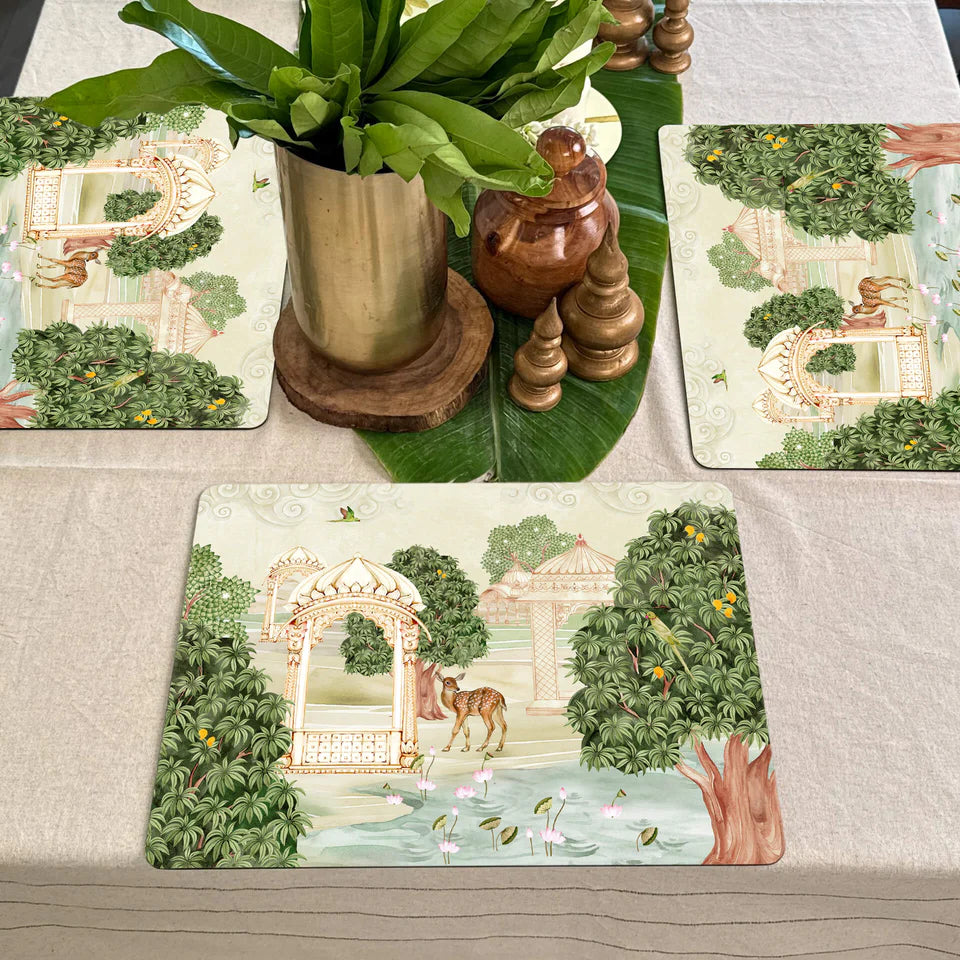 Pavilion Of Peace Wooden Dining Table Mat